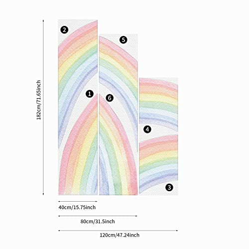 Funlife Fabric Peel And Stick Large Rainbow Wall Mural Stickers, Precut Pastel Watercolor Rainbow Wall Sticker Decals For Kids Bedroom Living Room Playroom, 94.49" X 55.12" #TOP2