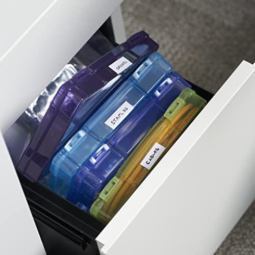 MATANA - 5"x7" Multicoloured Storage Box Photo & Crafts Organiser Including 6 Cases & Labels