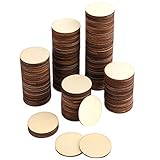 Foraineam 200 Pieces Wood Craft Circle Cutouts 2 Inch Round Natural Wooden Disc Circles Unfinished...