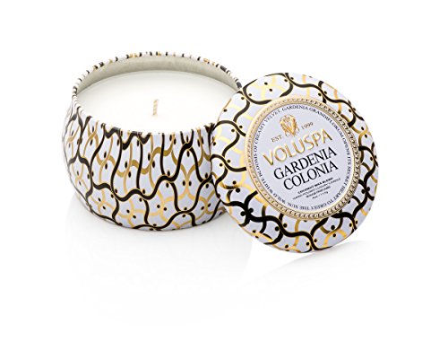 Vela mini decorative tin Gardenia Colonia Voluspa