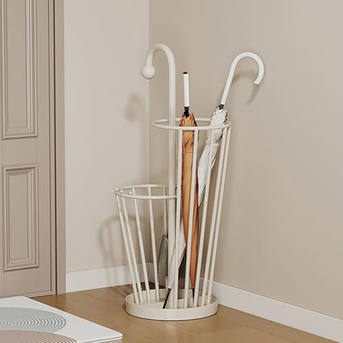 Porte-parapluies beige durable au design élégant épuré