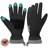 Bequemer Laden Invierno Guantes Termicos Impermeables para Hombre Mujer, Guantes Tactiles Antiviento para Ciclismo Running Esqui Regalo