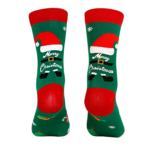 Cute Novelty Santa Socks Merry Christmas Socks Women Fun Xmas Socks Holiday Crew Socks Woven Santa's Elf Socks #TOP1