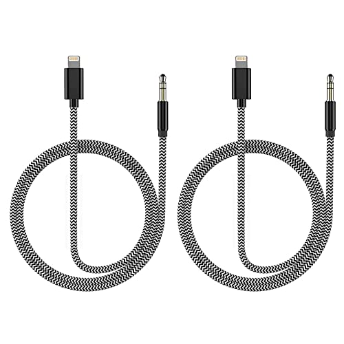 Aux Cord for iPhone,[Apple MFi Certified] iPhone AUX Cord for Car Stereo 2Pack Lightning to 3.5mm Audio Cable 3.3FT Compatible for iPhone 13/12/11/XS/XR/X 8/iPad/iPod to Speaker,Home Stereo,Headphone