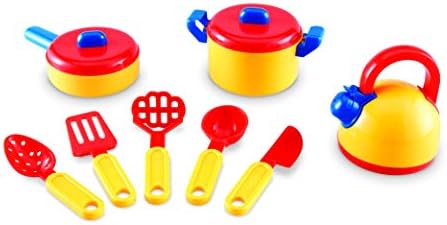 Learning Resources Pretend & Play Cooking Set - 10 Pieces, Ages 3+ Pretend Play Food for Toddlers, Preschool Learning Toys, Kitchen Play Toys for Kids