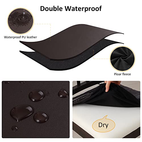 Yisun Dining Chair Covers, Solid Pu Leather Waterproof And Oilproof Stretch Dining Chair Protector Cover Slipcover (Coffee, 4 Pack) #TOP2