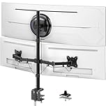 PUTORSEN Triple Monitor Mount for Up to 49" Ultrawide and 32" Monitors per Side Arm, Extra Tall 3 Monitor Desk Mount Holds up to 44 lbs, VESA 75/100 mm