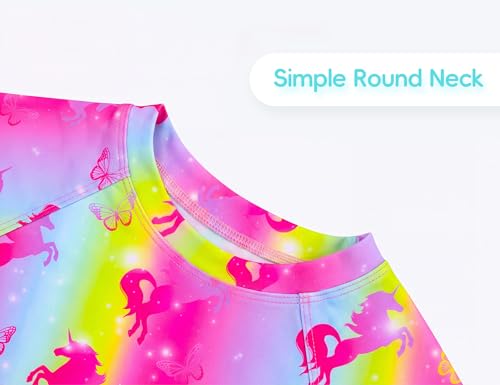 Image of Girls Swimsuit Long Sleeve Rush Guard Bathing Suit Swimwear with Bikini Bottom Sun Protection