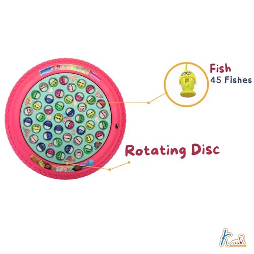 Image of Mattel Barbie Musical Rotating Fishing Game with 45 Fishes & 4 Fishing Poles | Battery Operated Learning Toy | Fun & Educational Multiplayer Board Game|Birthday Gift for Kids 3+ Years(Pink)