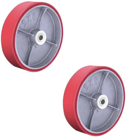 Heavy Duty Casters Wheels 4"5"6"8"DiameterX2"Width Industrial Caster Wheels Polyurethane Wheel with Capacity 800-1,400 lbs/pcs Used in Trail Jack,Tool Box (2 pcs, 8 inch)