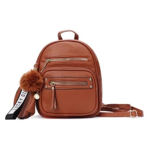 Mochila Feminina Pequena Bolsa Trabalho Escola Viagem Casual (Caramelo)