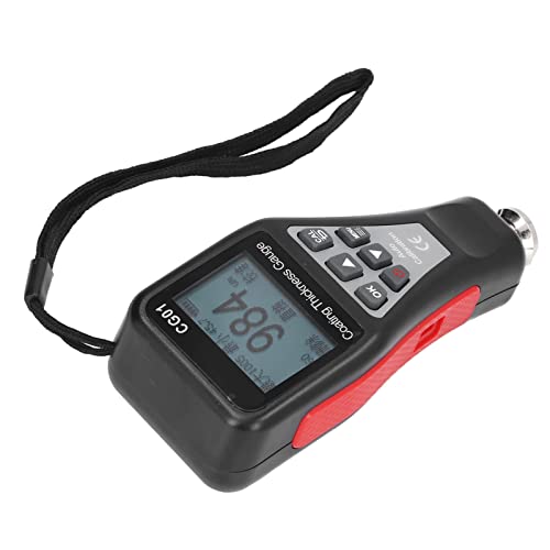 Medidor Digital de Espesor de Recubrimiento, Medidor de Película de Pintura, Detector de Espesor de Pintura Automotriz con almacenamiento de 6 conjuntos de datos, pantalla rotativa automática, advertencia de batería baja para base de hierro miniatura 2