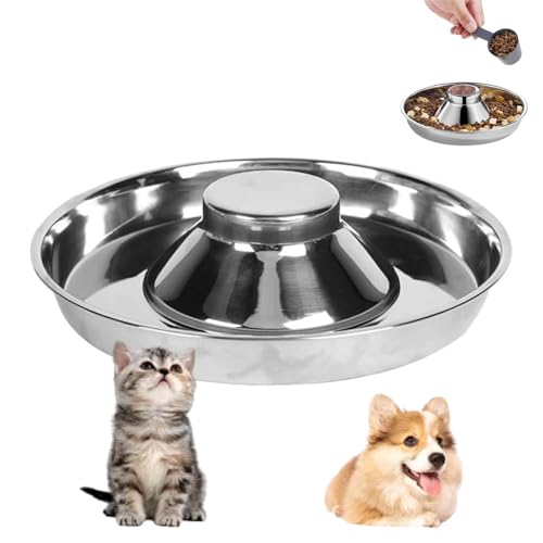 早食い防止 犬 食器 小さめ 可愛い ステンレス ペット早食い防止 ステンレス製 餌入れ ペットボウル犬猫兼用 早食い防止 小型犬 中型犬 早食い防止 早食い防止皿 猫 早食い防止 食器 猫 犬食器 (ステンレス,33.5*30*3.3cm)