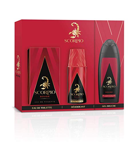 SCORPIO Coffret 3 produits Rouge - Eau de toilette flacon 75ml, Gel Douche 250ml et Déodorant atomiseur 150ml