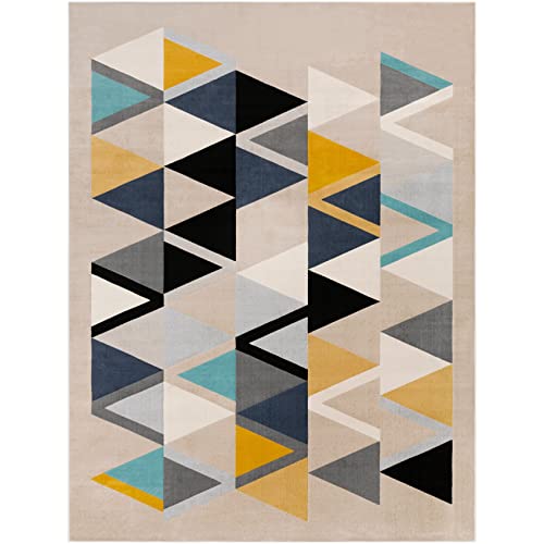 Image of Modern Handmade Woolen Carpet for Living Room Bedroom and Hall Size 9 x 12 Feet Color Multi