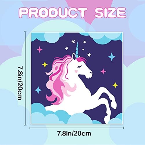 WJGJ 6 Pack Unicorn Paint by Numbers for Kids, DIY Paint by Number for Children Beginner Easy Acrylic Watercolor Number Painting Canvas Arts for Kids, Oil Painting Paint-by-Number Kits for Decor