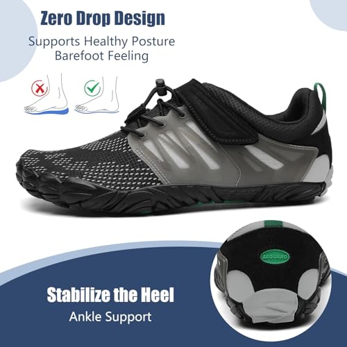 Image of SAGUARO Womens Mens Barefoot Shoes Minimalist Trail Runner Wide Toe Box Zero Drop Outdoor Cross Training Shoe