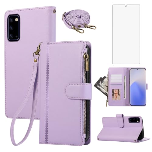 Coque Samsung Galaxy Note 20 5G Asuwish avec fermeture éclair et bandoulière intégrée