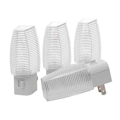 DEWENWILS Plug in Night Light with Switch, Manual ON Off LED Nightlight for Kids, Nursery, Bedroom, Bathroom, Hallway, Stairways, Corridor, Garage, Warm White, UL Listed, 4 Pack