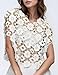 Flygo Womens Hollow Out Floral Lace Vest Cropped Embroideried Summer Crochet Coverup 2025 Trendy Blouse Tops(White-L)