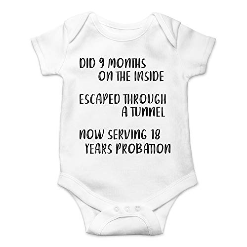 Image of CBTwear Did 9 Month, Escaped Through a Tunnel, Serving 18 Years Baby Bodysuit Unisex Comfy Humor