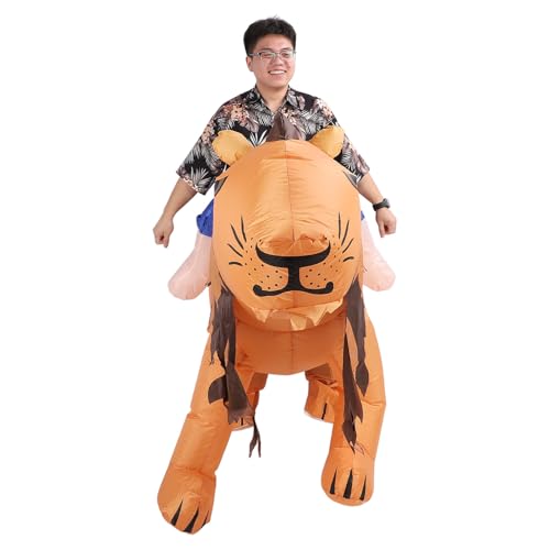 KUIDAMOS Costume de Lion Gonflable, Design Patchwork Accrocheur, Costume D'animal Gonflable pour Cosplay, Carnavals, Taille 59 à 74,8 Pouces – vue 9