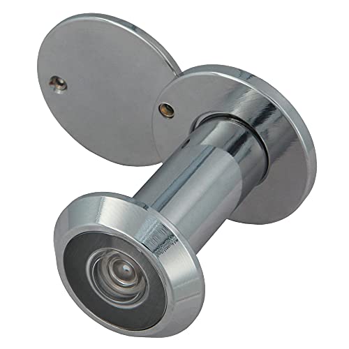 Amig - Judas Mod. 3 avec lentille super angulaire pour portes intérieures et extérieures 3-14 en laiton avec finition chromée brillante (S) | Mesures - Diamètre 14 mm, épaisseur de porte 35-60 mm