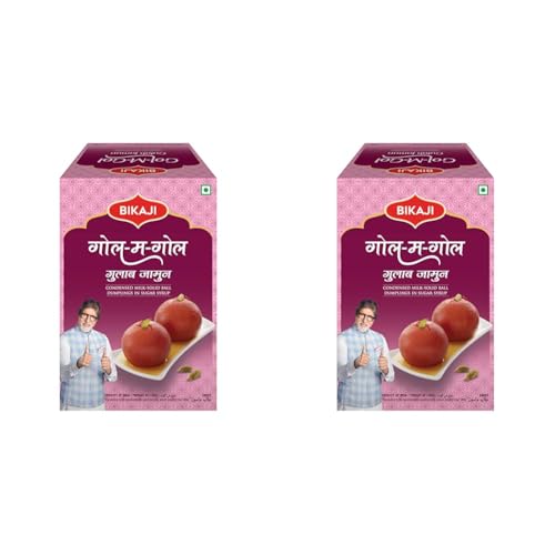 Image of Bikaji Gol-M-Gol Soft & Juicy Gulab Jamuns | Pantua | State of the Art Manufacturing | Tin Can Sealed for Freshness | 1.25 kg Pack (Pack of 2)
