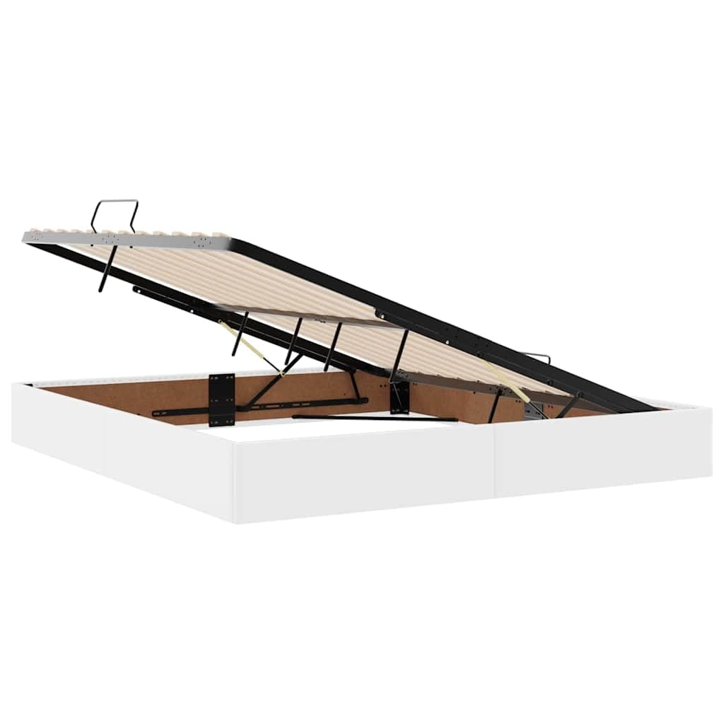 Cama somier Base lecho canapé con cabecero, Estructura Metal Cuero Artificial, colchón King 160 x 200 cm, almacenaje abatible elevable para Dormitorio Adulto 2 Personas y Ahorro Espacio