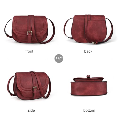 Image of AFKOMST Crossbody Bags for Women,Small Saddle Purse and Boho Cross Body Handbags,Vegan Leather