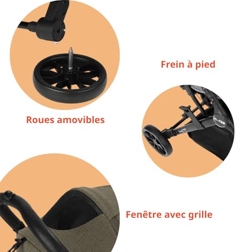 Poussette légère verte pour stopper la fatigue du pliage difficile - 5