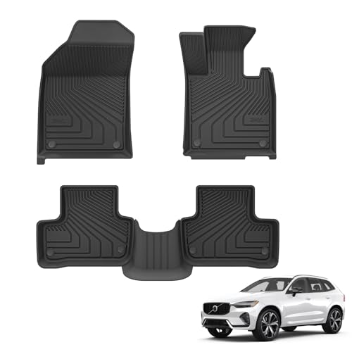 3W Alfombrillas aptas para Volvo XC60 2019-2024 2025, apto para todo tipo de clima, apto para perros, impermeable, antideslizante, fácil de limpiar, resistente, accesorios Volvo