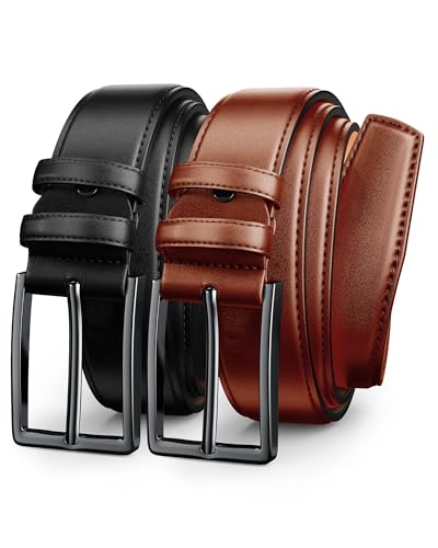Image of Mens Dress Belt,Mens Leather Belts for Jeans, Belt 1.38 inch Width
