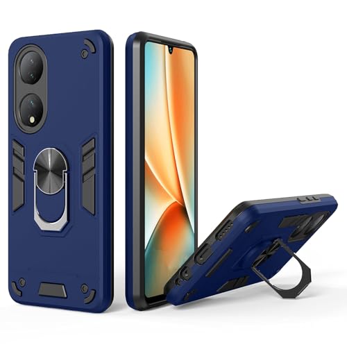 Image of Armor Vivo T2 5G / Y100 5G Defender Case | Rotating Ring Holder & Kickstand in-Built | Military Grade Armor | 360 Degree Protection Back Cover for Vivo T2 5G / Y100 5G (Blue)