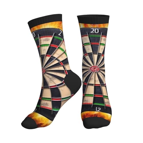 Dart Board Print Mid-Tube Sports Socks Skin-Friendly, Comfortable, And Breathable For Sports And Daily Wear.
