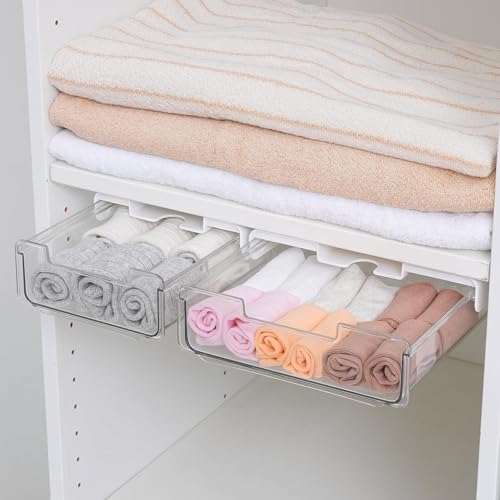 Image of oddpod Under Desk Hidden Plastic Drawer Organizer /Sliding Self-Adhesive Attachable Hidden Table Storage Tray for Office, Home & School - Small