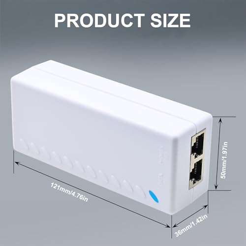 Image of 10Gbps PoE+ Injector - Powerline Network Adapter, 30W | IEEE 802.3af /at Compliant, 15.4W (PoE) or 30W (PoE+), Up to 100m (328ft), For Cameras, Access Points & IP Phones