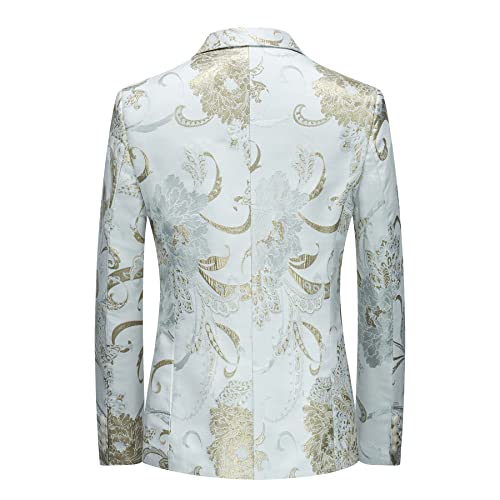 MOGU Mens Slim Fit Blazer Elegant Jacquard Tuxedo Jacket for Daily Prom Party2