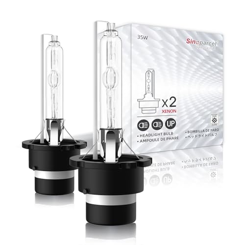 Sinoparcel D4S Xenon HID Headlight Bulbs - 6000K 35W High Low Beam 42402 66440 42402WX,etc Replacement Lights - Pack of 2