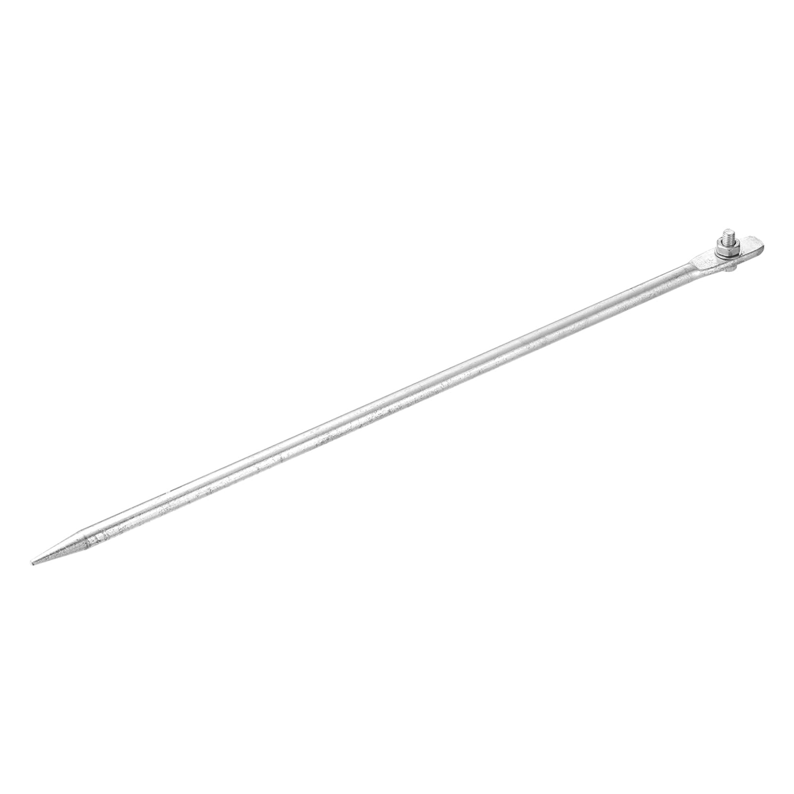 sourcing map 2 Pcs Ground Rod Hot Galvanized Grounding Pin 1.6ft Straight Single Hole Grounding Stake for Antenna Satellite Dish Electric Fence