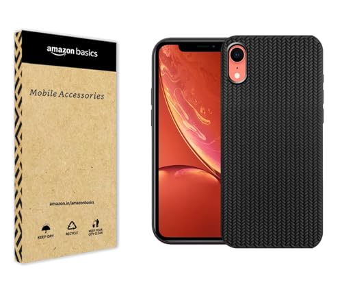 Image of amazon basics Braided Design Case Cover for iPhone XR | Matte Finish | (Black, iPhone XR)