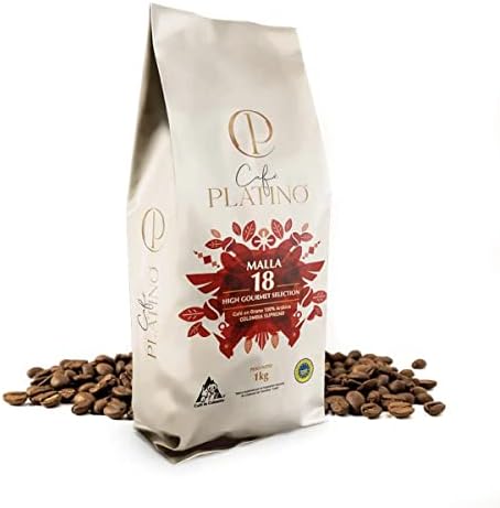 Café Platino - Café en Grano Natural 1Kg Colombia Supremo Tostado...