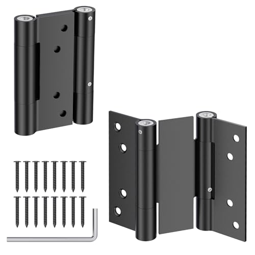 Ranbo Charnières Porte Battante 76 mm, Charnière Double Action Inox 304 avec Fermeture Automatique, Pour Porte Saloon/Western/Va-et-Vient/Comptoir, Charge 30...