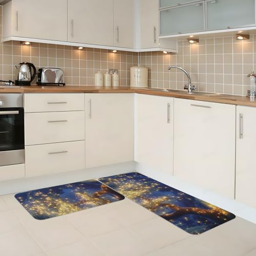 Tapetes de cocina alfombras de pie acolchadas 3D Forest Creek para suelo de hogar 3