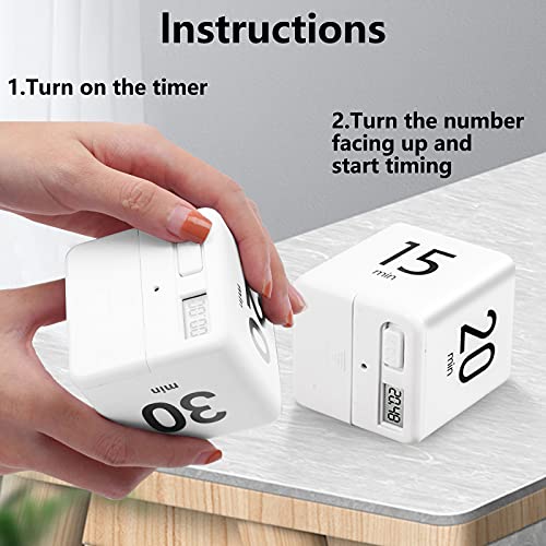 Cube Timer, Kitchen Timer For Time Management And Countdown Settings 15-20-30-60 Minutes #TOP4