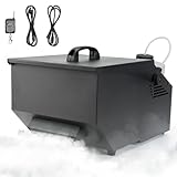Low Lying Fog Machine, 1500W Dry Ice Fog Machine Fog Chiller Ground Fogger Outdoor and Indoor w/Remote and Wired Controller for Dance Floor Halloween Wedding Party Stage Effect