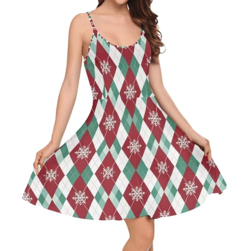 Image of Women's Spaghetti Strap Dress Summer Casual Swing Sundress Girls Beachwear Swing Mini Dress