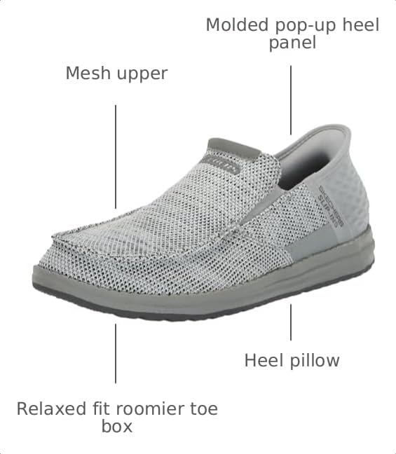 Image of Skechers Men's Melson - Medford Hands Free Slip-in Men's Casual, Grey, 10, Medium, US