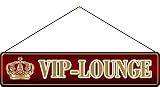 Qualität Made in Germany FS Straßenschild VIP Lounge Blechschild Schild gewölbt Metal Sign 10 x 46 cm mit Kordel