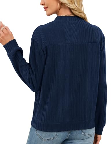 Viracy Women's Full Zip Up Cardigan Sweater Lightweight Casual Long Sleeve Jackets with Pockets2